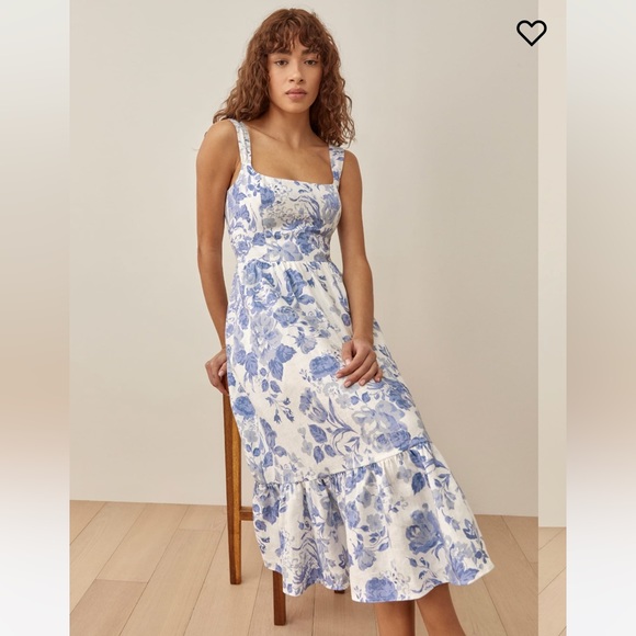 Reformation Dresses & Skirts - Reformation Bucatini Floral Print Linen Midi Dress